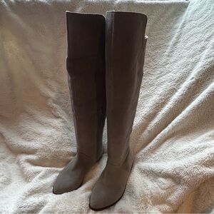 Kelsi Dagger Over the Knee Gray Suede Boots Wide Calf 7.5